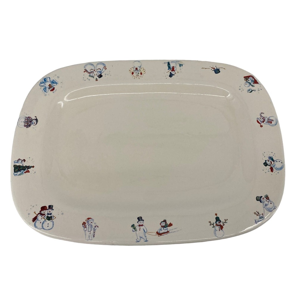 Bath & Body Works Holiday Edition 1999 Snowman Candle Tray Rectangular Platter